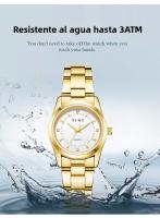 Reloj para Mujer de Acero Inoxidable 2025 Diseño Nórdico Minimalista, Esfera Dorada Luminiscente, Movimiento MIYOTA Japonés, 3ATM Impermeable, Ideal para Ejecutivas y Regalos de Lujo - details 5