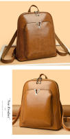 Mochila De cuero con cera de aceite para mujer, bolso Retro urbano Simple, a la moda, novedad de 2024 - details 1