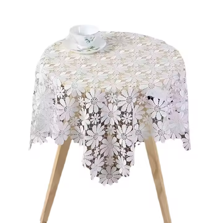 Mantel De Encaje Con Flores Cuadradas, Estilo Europeo Moderno Simple, Cubierta De Polvo, 1 ud. - 1
