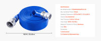 SucceBuy Manguera de retrolavado, 2 pulgadas x 100 pies, PVC azul con abrazaderas, Camlock, accesorios de aluminio, se adapta a varias bombas, para tratamiento de aguas residuales y agricultura - details 6