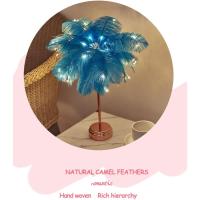 Lámpara de plumas, lámpara de mesa de plumas de avestruz, lámpara de pie, decoración de cabecera de lujo moderna, estilo retro - details 0
