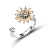 Anillo giratorio de flor de molino de viento con copos de nieve de circonio de cristal a la moda para mujeres y niñas, joyería para fiesta, regalo antiestrés - details 37