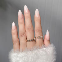 28 piezas de uñas postizas de almendra desnuda brillante, uñas de borde liso inofensivas para ir de compras, citas y viajes - details 4