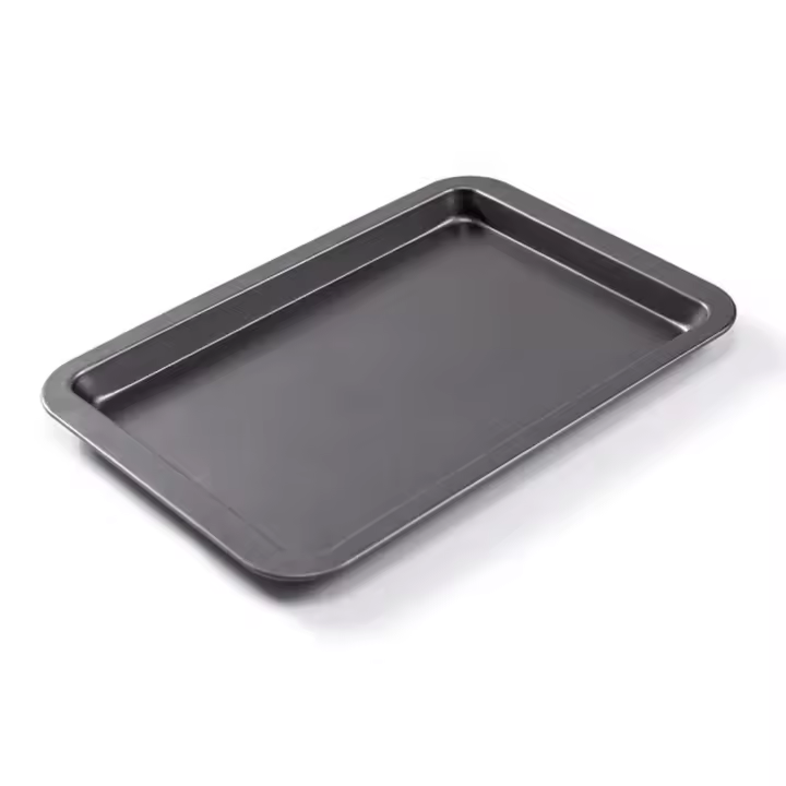 Bandeja antiadherente para hornear pasteles y Pan, herramientas duraderas para hornear, molde para Pizza, sartenes para galletas, platos, Hoja para hornear de acero al carbono, cocina - 1