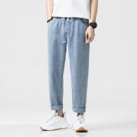Jeans Casuales para Hombres en Primavera-Otoño Cintura Elástica, Pantalones de Denim de Trabajo Azules Estilo Hip Hop Joggers Streetwears - details 10