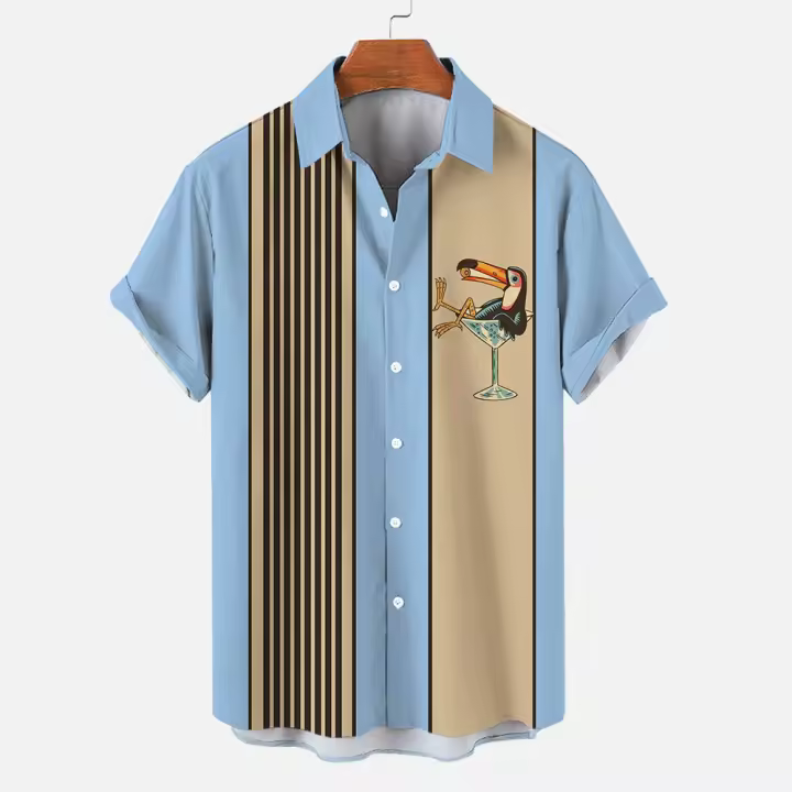 Camisa de verano para hombre, Tops informales de manga corta con solapa, camisa hawaiana clásica de uso diario, ropa holgada de gran tamaño para hombre, manga corta - 1