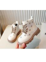 Botas de cuero bordadas para niños y niñas, botines de princesa versátiles, diseño a la moda, otoño - details 9