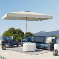Terraza Exterior Sombrilla de 300x200 cm con Ángulo Ajustable Mástil de Aluminio Manivela - details 7
