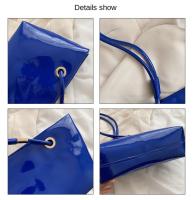 Bandolera de cuero de charol elegante, bolso de gran capacidad de estilo coreano dulce para las axilas, bolso de mano liso de Color sólido para ir al trabajo al aire libre - details 3