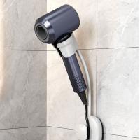 Soporte para secador de pelo sin perforación, soporte para secador de pelo montado en la pared ajustable a mano, resistente al agua, ahorra espacio, soporte para ducha perezoso - details 7