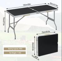 Mesa de jardín plegable, mesa de Camping de aluminio para 6 personas, mesa de fiesta tipo Buffet para Picnic, jardín, Patio, balcón - details 0