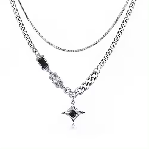 Cadena cubana de acero inoxidable para hombre, collar grueso de 40-50cm de longitud, estilo Hip Hop - 1