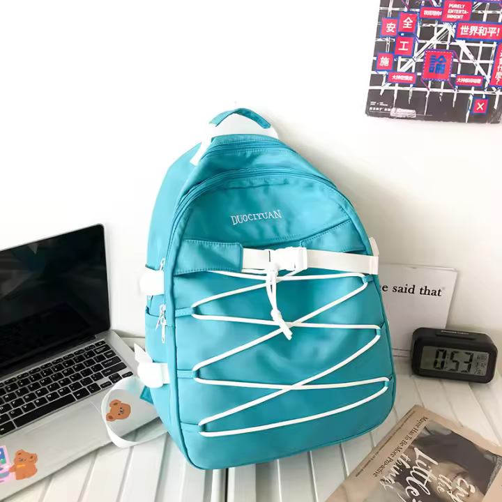 Mochila, estudiante, original, retro, gran capacidad, coreana, niña, mochila escolar, moda callejera, nailon - 1