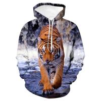 Sudadera con capucha informal para hombres y niños, con impresión digital 3D de tigre arcoíris, nueva - details 16