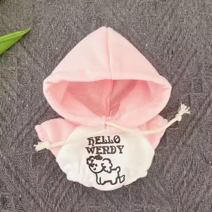 Traje con capucha, ropa de muñeca de algodón, dibujos animados Kawaii, sin atributos, ropa para muñecas, vestido encantador, accesorios para muñecas - 1
