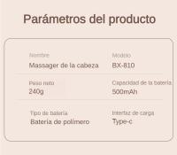 Masajeador de Cuero Cabelludo MUKASI, Masajeador Eléctrico de Cabeza con Música Bluetooth, 10 Puntos de Vibración, 4 Modos Ajustables, Recargable y Portátil para Aliviar Dolor y Ansiedad, Relajar Estrés y Tensión, Sueño Profundo, Regalo - details 16