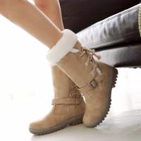 Otoño Invierno zapatos planos para mujer botas de nieve botas martin cálidas - details 2