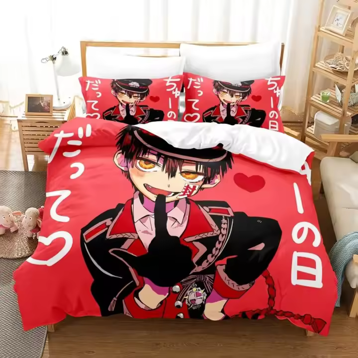 Juego de Ropa de Cama de Anime 3D Cubierta de Edredón Hanako-kun Cojín de Comodidad Tamaño Doble - 1