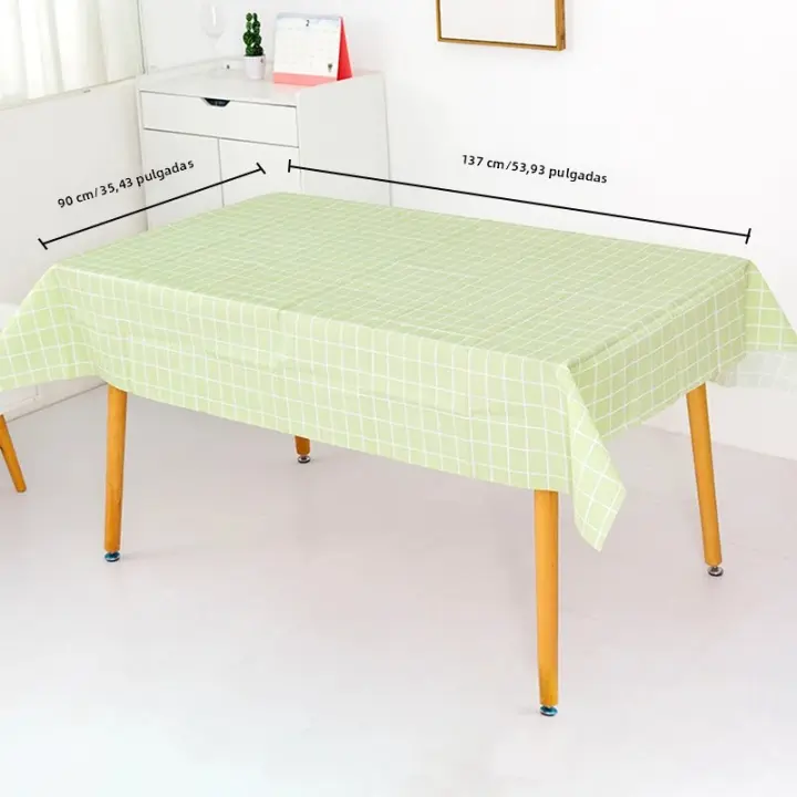 Mantel de tela PEVA impermeable y antiadherente de 137x90 cm en colores negro y blanco con patrón a cuadros para fiestas y picnics al aire libre - 1