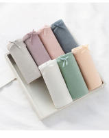 Bragas de algodón de 7 piezas para mujer, ropa interior transpirable con lazo bonito, bragas sólidas, calzoncillos suaves y sexys, lencería femenina cómoda - details 9
