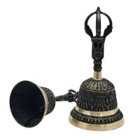 Artesanía de latón negro, gran mano grabada, sonido fuerte y claro para la escuela, meditación, iglesia, campana de bronce, regalo creativo - details 3