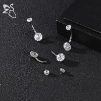 ZS 1 PC G23 Anillo de ombligo de acero de titanio para mujer CZ Crystal Internally Threaded Navel Barbell Stud Barra larga Piercing corporal - details 10