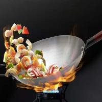 Wok de hierro tradicional chino antiescaldado, olla de hierro antiadherente de fondo redondo, sartén ligera con mango de madera, Cocina de Inducción - details 4