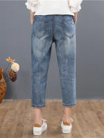 Pantalones de mezclilla grande con estampado floral para mujer moda verano 2023 pantalones casuales bordados elásticos vintage de talla grande lavado a mano material exterior denim - details 7