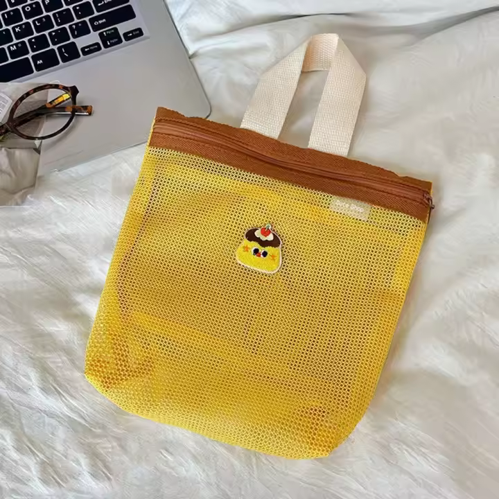 Bolsa de almacenamiento para el cuidado de la piel, bolsa de cosméticos para mujer, papelería para estudiantes, bolsa de almacenamiento de malla para brochas de maquillaje, gran capacidad, transparente - 1