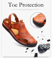 Sandalias de verano para hombre, sandalias de cuero para hombre, sandalias romanas clásicas, zapatillas suaves para exteriores, sandalias de goma para playa para hombre, sandalias de Trekking - details 7
