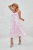 Vestido midi de satén con tirantes finos para mujer, abertura frontal, hueco - details 46