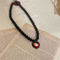Lindo collar con colgante de perro con globo de frijol rojo para mujer 2025 nuevos accesorios de cadena de suéter de gama alta de primavera y verano - details 12