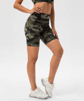 SHINBENE Pantalones Cortos de Deportista de Nylon Impresión Camo Cintura Alta Sin Costuras - details 16