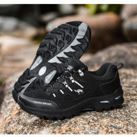 Zapatos de senderismo para hombre, botas de montaña al aire libre, zapatillas de suela gruesa, zapatos de Trekking con cordones a la moda - details 5