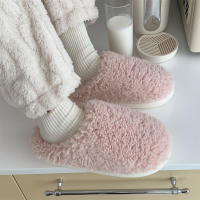 Zapatillas de casa de Color liso para mujer y niña, zapatos peludos, esponjosos, cálidos, japoneses, Invierno - details 9