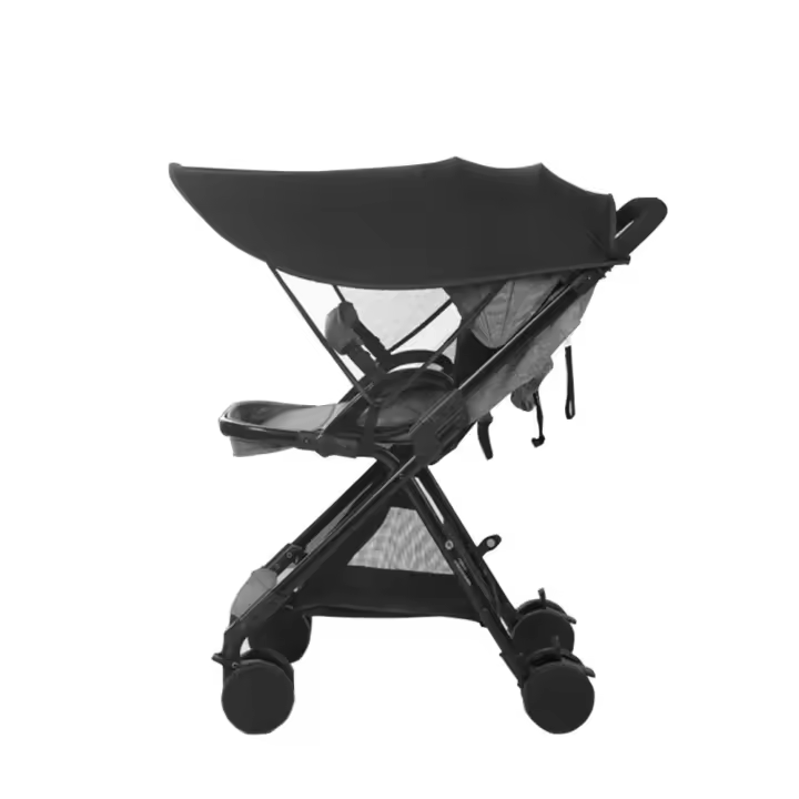 Cubierta Universal extendida para sombrilla de cochecito de bebé, toldo negro para cochecito de bebé al aire libre, 50 + UPF, visera Anti-UV para cochecito, suministros para cochecito - 1