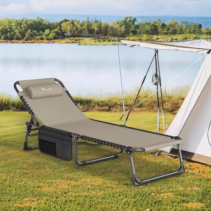 Plegable Playa 190x60cm Tumbonas de Jardín Exterior con 4 Posiciones Ajustables - 1