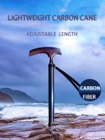 Bastón de fibra de carbono con mango de madera de Wenge, resistente, longitud ajustable, Base de goma para ancianos - details 0