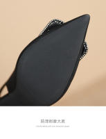 Zapatos de tacón de aguja con diamantes de imitación de metal francés de nuevo estilo para mujer - details 7