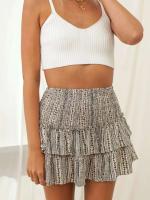 Ral plisado corto para mujer, falda Vintage de cintura alta con volantes, vestido bohemio de vacaciones para mujer - details 31