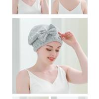 Toalla para el cabello de bambú, turbante de ducha de secado de cabello de microfibra con lazo, toallas absorbentes para el cabello de secado rápido para mujeres antiencrespamiento - details 6