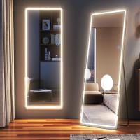 153x50cm Espejo de pie Grande, Espejo de Cuerpo Entero Pared Rectangular, Espejo Cuerpo Entero Pared LED, Espejo Pared vestidor, Dormitorio, Negro - details 0