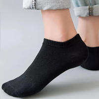 5 pares de calcetines unisex de algodón hasta el tobillo - Color liso, tejido, calcetines bajos cómodos para el día a día para hombres y mujeres - details 4