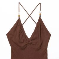 Vestido elegante y holgado estilo lencería 2025 con tirantes, decorado con cuentas, falda larga, novedad de verano, ropa de mujer. - details 11