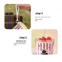 Taza de fruta portátil taza de ensalada de aspecto alto con tenedor y cuchara de Picnic de doble capa drenando taza fresca - details 6