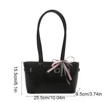 Bolso de hombro portátil de cuero PU con lazo, bolso de hombro Y2K para ir al trabajo, bolso francés para las axilas, bolso de ocio de estilo coreano para mujer - details 0