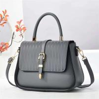 Bolso de hombro diagonal de gran capacidad para mujer de alta gama a la moda y forro de PU con cierre abatible -21982 - details 2