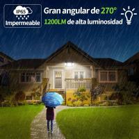 Luz Solar Exterior Focos Led Solares Potente 6000mAh Batería Luces Solares 1200LM con Sensor de Movimiento Garajes Luces de Jardin (2 paquetes) - details 1