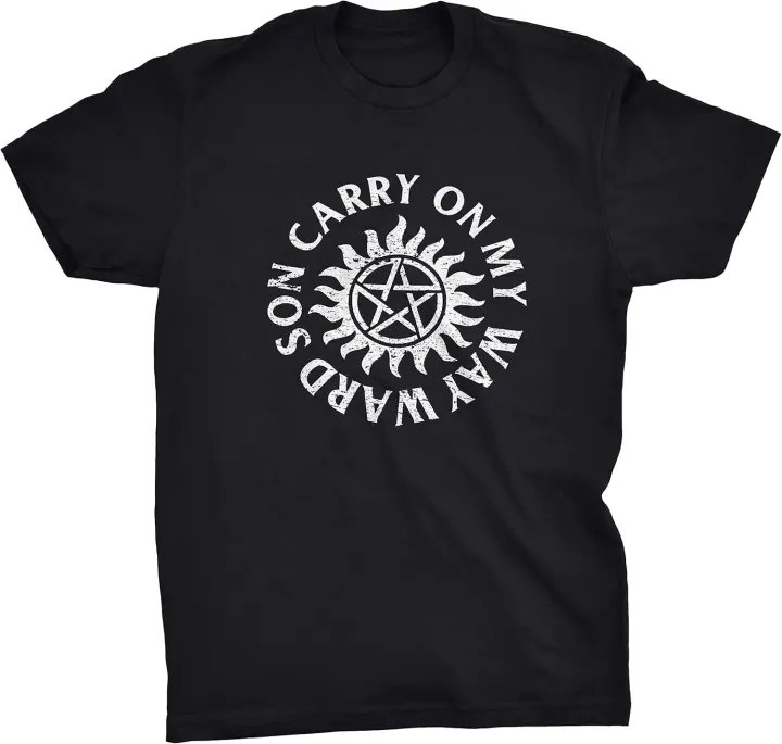 Camiseta negra de Carry On My Wayward Son Supernatural - 1