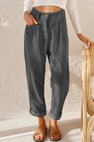Pantalones elásticos coreanos cómodos originales de mujer Pana Lisa de pierna recta sueltos de Otoño Invierno - details 14
